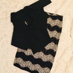 Black and Cream Lace Skirt